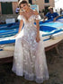 A Line White Lace Off the Shoulder Prom Dresses LBQ0993